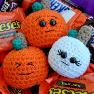 Pumpkin amigurumi pattern by Furls Fiberarts.